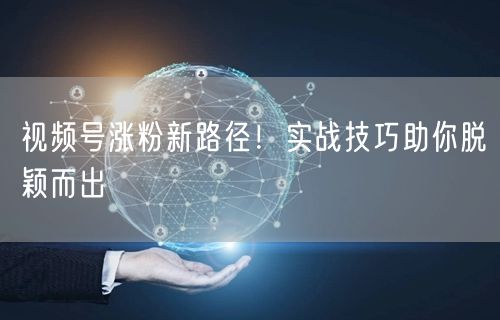 视频号涨粉新路径！实战技巧助你脱颖而出