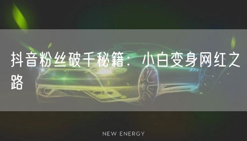 抖音粉丝破千秘籍：小白变身网红之路
